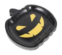 MOTHNUR 30pcs Pumpkin Face Paper Plates Sturdy Halloween Party Snack Trays for Desserts and Thanksgiving Dinner Platter Autumn Tableware for Seasonal Celebrations