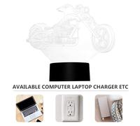 MOTHNUR 3D Motorcycle Night Light LED Lamp Touch-Controlled USB Powered Small Bedroom Atmosphere Lamp 7-Color Changing Visual Illusion Nightlight for Home Office