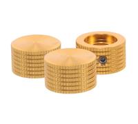 MOTHNUR 3pcs Aluminum Alloy Rotary Control Knobs Gold Finish Volume Potentiometer Accessories for Electric Guitar Bass Keyboard Audio Equipment Enhancing Stylish