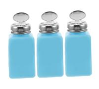 MOTHNUR 3pcs Anti-static Alcohol Dispenser Pump Bottles with Metal Caps Refillable Solvent Containers for Lab Home Skincare and Makeup Remover Safe Storage