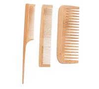 MOTHNUR 3Pcs Bamboo Hairdressing Comb Fine and Wide Tooth Styling Rat Tail Comb for Men and Women Curly Hair Detangling and Haircutting