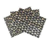 MOTHNUR 3pcs Black Christmas Wrapping Paper with Gold Foil Tree Snowflake Deer Design Vintage Metallic Holiday Wrap Sheets Tear-resistant Paper for Festive Wrapping