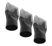 MOTHNUR 3pcs Black Plastic Hair Dryer Comb Attachment, Blow Dryer Nozzle Concentrator for Precision Styling and Salon Hairdressing, Replacement Hairdryer Comb Nozzle for Professional Use