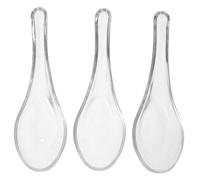 MOTHNUR 3pcs Clear Glass Dessert Spoons Transparent Reusable Food Spoons for Asian Cuisine Soup and Bird S Nest Serving Heat Resistant Kitchen Tableware for Parties and Restaurants
