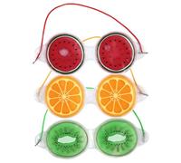 MOTHNUR 3pcs Cooling Gel Eye Masks Set Watermelon Lemon Kiwi Designs Reusable Cold Compress Eye Ice Packs and Facial Beauty Care and Skin Relaxation