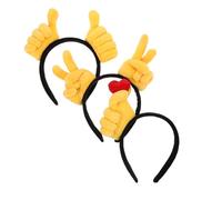 MOTHNUR 3pcs Creative Hand Gesture Hairbands with Thumb Up Heart Signs Funny Cartoon Headbands for Women Multi-purpose Makeup Face Washing Headdress for Christmas Party and Holiday Events