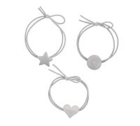 MOTHNUR 3pcs Elastic Hair Ties for Women Star Round Heart Shapes Strong Hold No Snag Comfortable Soft Material Ponytail Holders for Sports Office and Daily Use