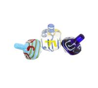 MOTHNUR 3pcs Elegant Glass Dreidel for Hanukkah Classic Judaica Collectibles Holiday Decorations for Family Games and Jewish Tradition Celebration