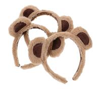 MOTHNUR 3Pcs Fluffy Bear Ears Headband Animal Ears Hairband Lightweight Comfortable Hair Accessory for Face Washing Makeup Cosplay Halloween Christmas Festival Party