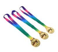 MOTHNUR 3pcs Gold Award Medals For Baseball Medals With Neck Ribbons Sports Competitions Winner Prize For Adults Kids Gaming Party Decoration
