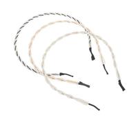 MOTHNUR 3pcs Handcrafted Narrow Pearl Headbands for Women Metal Frame Hairbands with Elegant Faux Pearls Handmade Hair Accessories for Various Hairstyles and Occasions