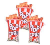 MOTHNUR 3pcs Inflatable Popcorn Balloons Party Decorations Reusable PVC Movie Night Props Festive Photo Booth Accessories for Beach and Carnival Events