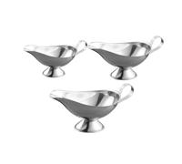 MOTHNUR 3pcs Juice Boat Gravy Boat Sauce Jug Salad Dressing Serving Stainless Steel Kitchen Accessories for Home Restaurant Easy to Clean Maintain