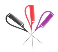 MOTHNUR 3Pcs Metal Pin Rat Tail Hair Comb Set - Long Handle Braiding Tail Combs for Salon Hair Sectioning and Styling - Professional Hairdressing Teasing Brushes in Purple, Black, and Red