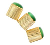 MOTHNUR 3pcs Metal Potentiometer Knobs Green Cat Eye Rotary Caps for Electric Guitar Bass Volume Control Music Performance Parts