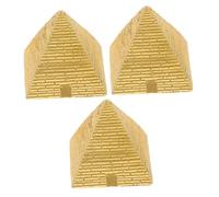 MOTHNUR 3pcs Mini Egyptian Pyramid Resin Models Realistic Ancient Sand Table Ornaments Compact Decorative Miniature Crafts for Home Office and Garden Scene Enhancements