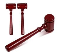 MOTHNUR 3Pcs Mini Wooden Judge Gavels Safe Hammer Smooth Finish Roleplay Accessories for Boys Lawyer Cosplay and Home Decoration