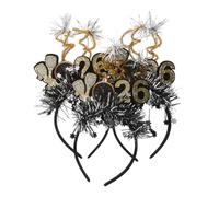 MOTHNUR 3pcs New Year Eve Hair Hoops: Decorative Sparkly Headband With Stars Sequins - 2026 Headdress Decoration For New Year Festival Parties Photo Props