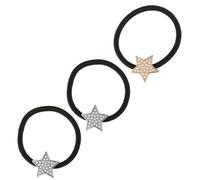 MOTHNUR 3PCS Pearl Star Hair Scrunchies for Women and Multi-functional Elastic Hair Bands with Alloy Five-point Star Design and Lightweight for Thick Thin Curly