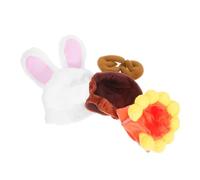 MOTHNUR 3pcs Pet Costume Accessories Soft Polyester Bunny Ears Antlers Sunflower Hats for Small Dogs Cats Kittens Adjustable Party Headwear for Photos and Celebrations