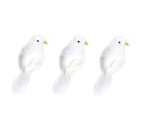 MOTHNUR 3Pcs Realistic Small White Bird Figurines Decorative Garden Ornaments Simulated Bird Models for Home Office Micro Landscape Miniature Plant Decor