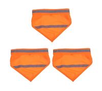 MOTHNUR 3pcs Reflective Dog Bandanas with Nylon Collar High-visibility Orange Pet Triangle Scarves for Night Walking Lightweight Breathable Bibs for Boys and Dogs