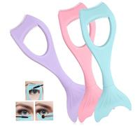MOTHNUR 3pcs Silicone Mascara Shield Guard Set with Eyelash Comb, Reusable Eye Makeup Tool for Precise Lash Application in Purple, Pink, and Green Colors