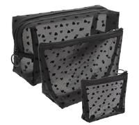 MOTHNUR 3Pcs Travel Cosmetics Bag Mesh Visible Makeup Organizer Pouch for Skincare Toiletries Lightweight with Smooth Zipper Closure and Capacity for Daily Essentials