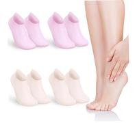 MOTHNUR 4 Pairs Silicone Socks Moisturizing Heel Socks Warm Multipack Support Woman Ankle Moisture Spa Moisturizing Gel Crew Women Invisible Feet Silica Gel