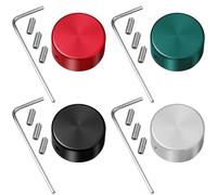 MOTHNUR 4 Pcs Guitar Pedal Button Covers Metal Footswitch Toppers with Screws for Electric Guitar Effect Pedals Accessories, Multi-color Caps Suitable for Guitarists and Beginners