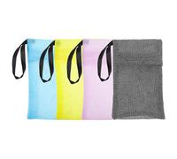 MOTHNUR 4 pcs Nylon Soap Bags for Homemade Soap Exfoliating Mesh Pouch with Foaming Design for Shower and Travel Multipurpose Body Scrubber in Grey Pink Yellow Blue