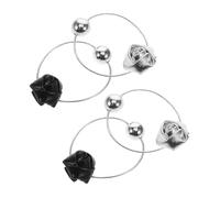 MOTHNUR 4 Pcs Rose Flowers Hair Scrunchies Elastic Hair Holders for Women Floral Ponytail Ties Decorative Accessories for Casual Professional Styles