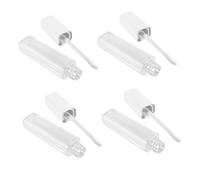 MOTHNUR 4 Pcs Square Matte Lip Gloss Tubes with Lid Plastic Lip Balm Containers for Travel with Wand Applicator for DIY Cosmetic Use