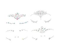 MOTHNUR 4 Sheets Self-adhesive Facial Rhinestone Stickers Face Gems and Eye Jewels Set for Makeup and Halloween Body Art