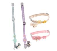 MOTHNUR 4pcs Adjustable Breakaway Cat Bowtie Collars with Lace Embroidery and Flower Decorations Neckwear for Kittens and Puppies for Parties Walks and Seasonal Events