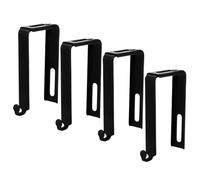MOTHNUR 4pcs Adjustable Cabinet Door Hooks, Universal Cubicle Hooks for Door Mirror and Partition, Small Black Groove Over-The-Door Hangers for Wardrobe and Closet Storage