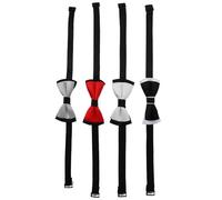 MOTHNUR 4pcs Adjustable Dog Bow Ties with Bell Unique Bow-knot Design Puppy Cat Collars Stylish Pet Accessories for Parties Outdoor Sports