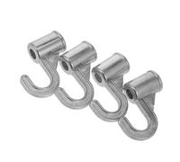 MOTHNUR 4pcs Aluminum Alloy Closet Rod Hooks for Clothes Rail Heavy Duty Metal Hanger Hooks for Wardrobe Bedroom Laundry Bathroom Stable Load-Bearing Closet Rod Brackets for Efficient
