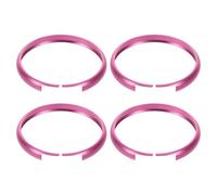 MOTHNUR 4pcs Aluminum Alloy Decorative Key Fob Ring Trim Covers for Mini Car Key Fob Protector Deep Pink Accessories for Automotive Interior
