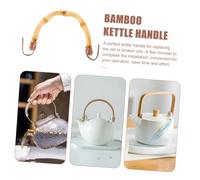 MOTHNUR 4pcs Bamboo Tea Pot Handle Replacement Wear-Resistant Kettle Grip with Heat-Resistant Bamboo and Metal Construction Compact for Ceramic Glass and Purple Teapots Easy Installation