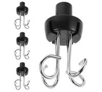 MOTHNUR 4pcs Black Iv Stand Hooks, Retractable Infusion Rack Hanger with 16mm Diameter Fittings, Portable Hospital and Home Nursing Pole Accessories for Vertical Iv Drip Stands