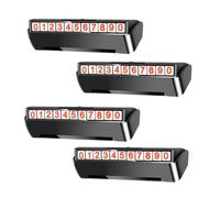 MOTHNUR 4Pcs Car Temporary Parking Card with Enlarged Number Display Abs Emergency Phone Plate for Private Cars Visibility Day Night Privacy Protection Design