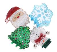 MOTHNUR 4pcs Christmas Hair Claw Clips Small Acrylic Clamps for Thin Hair Decorative Santa Snowman Snowflake Tree for Women Party