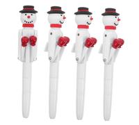 MOTHNUR 4pcs Christmas Snowman Boxing Ballpoint Pens for Smooth Gel Ink Portable Novelty Writing Tool Fun Xmas Party Favors for Boys