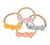 MOTHNUR 4pcs Daisy Headbands Soft Elastic Ponytail Holders Flexible Nylon Bands for Newborns Boy Girl Comfortable Hair Accessories for Photoshoots and Parties
