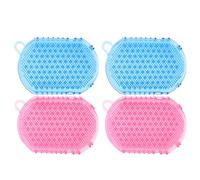 MOTHNUR 4pcs Dual-Sided Meridian Massage Brush with Soft Scalp Cleansing Palm Comb Wearable Handheld Gloves for Home Travel Pet Scrub Muscle Relaxation and Stress Relief