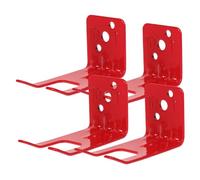 MOTHNUR 4pcs Fire Extinguisher Wall Bracket Heavy Duty Iron Mount with Screws Quick Install Red Fire Extinguisher Holder Wall Hooks for Easy Visibility and Secure Hanging