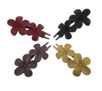 MOTHNUR 4pcs Flower Hair Claw Clips for Women Thick Hair Accessories Non Slip Jaw Clips in Black Dark Coffee Dusty Khaki Versatile Styling for Quick Elegant Looks