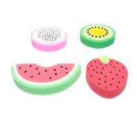 MOTHNUR 4pcs Fruit-Shaped Bath Sponges Soft Exfoliating Shower Scrubbers for Boys and Cleaning Tools for Gentle Skin and Bubble-Rich Bath Random Color