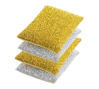 MOTHNUR 4Pcs Glitter Kitchen Sponges Wok Scrubbers Non-Scratch Household Cleaning Pads for Dishes Pots Bowls and Surfaces Polyester Thread Material Multipurpose for Home Use